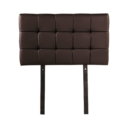 PU Leather Single Bed Deluxe Headboard Bedhead - Brown