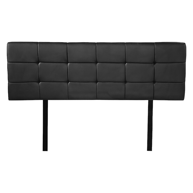 PU Leather Double Bed Deluxe Headboard Bedhead - Black