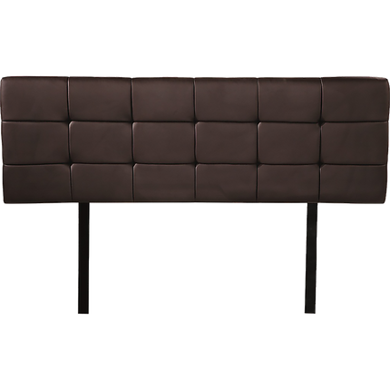 PU Leather Double Bed Deluxe Headboard Bedhead - Brown