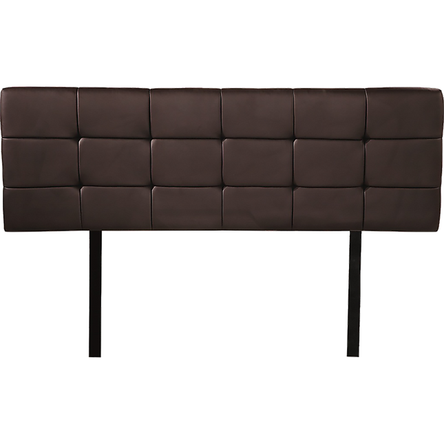 PU Leather Double Bed Deluxe Headboard Bedhead - Brown
