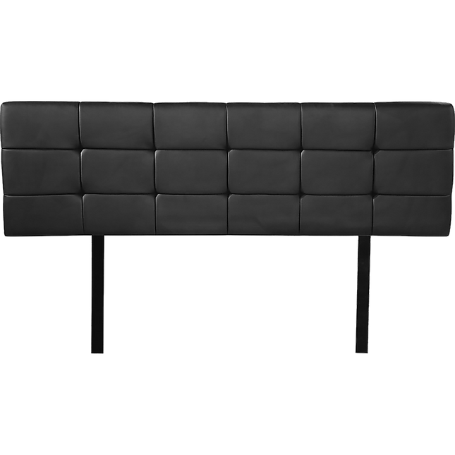 PU Leather Queen Bed Deluxe Headboard Bedhead - Black