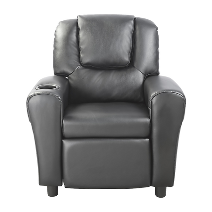 PU Leather Kids Recliner with Drink Holder