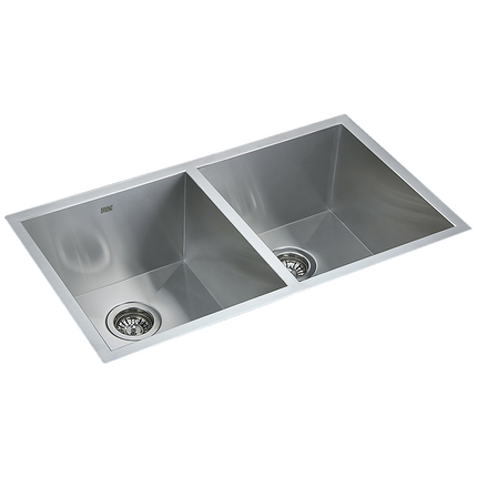 820x457mm Handmade Stainless Steel Undermount / Topmount Kitchen Laundry Sink with Waste