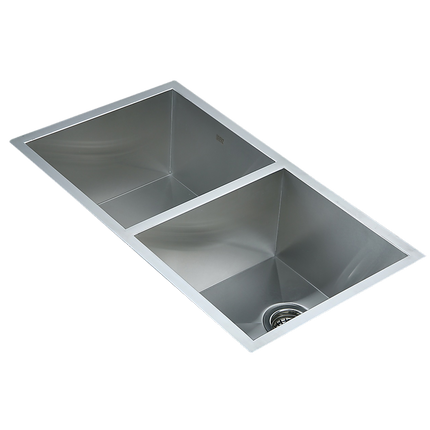 820x457mm Handmade Stainless Steel Undermount / Topmount Kitchen Laundry Sink with Waste