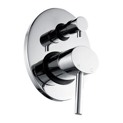 Chrome Bathroom Shower Wall Mixer Diverter w/ WaterMark