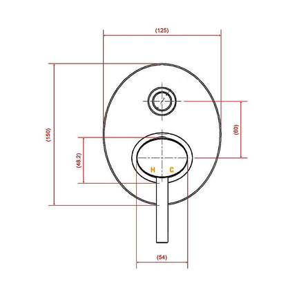 Chrome Bathroom Shower Wall Mixer Diverter w/ WaterMark