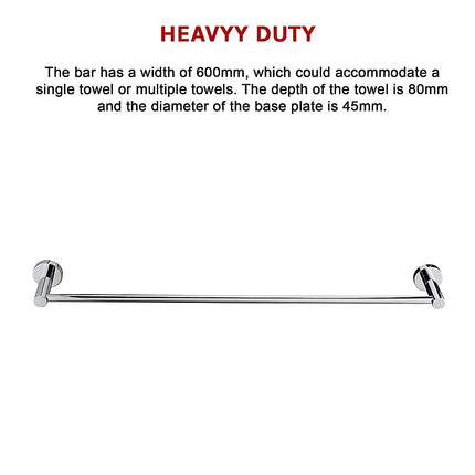 Classic Chrome Towel Bar Rail Bathroom