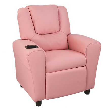 PU Leather Kids Recliner with Drink Holder