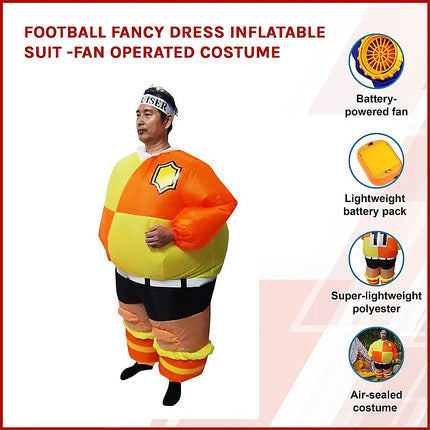 FOOTBALL Fancy Dress Inflatable Suit -Fan Operated Costume