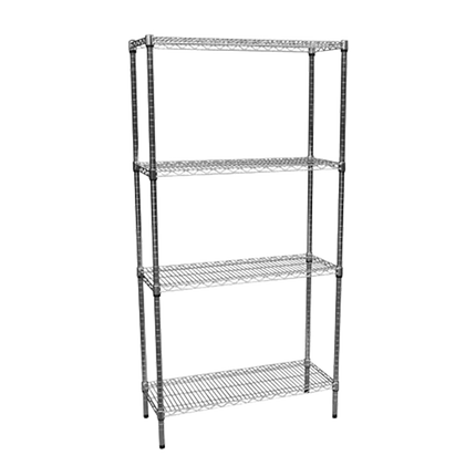Modular Chrome Wire Storage Shelf 900 x 350 x 1800 Steel Shelving