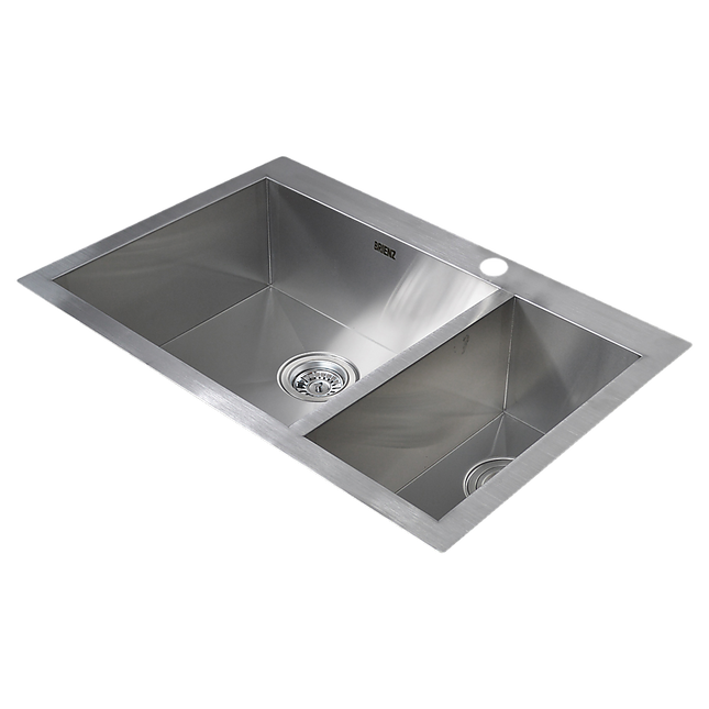 745x470mm Handmade Stainless Steel Topmount Kitchen Sink with Waste