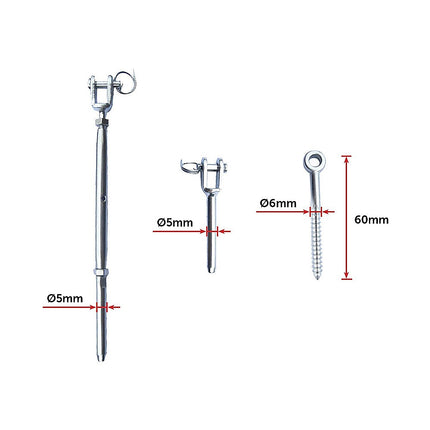 20 x Stainless Wire Rope Balustrade Kit