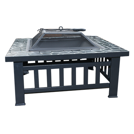 18" Square Metal Fire Pit Outdoor Heater