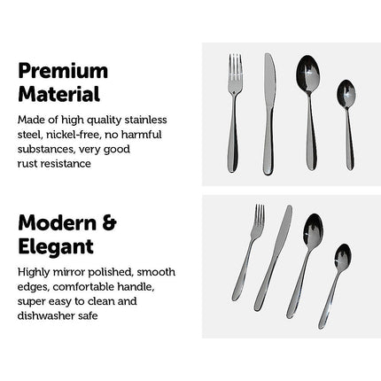 32 Piece Stainless Steel Cutlery Set Knives Fork Spoon Teaspoon