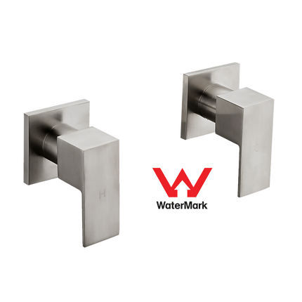 Chrome Shower/Bath Mixer Tap Set with Brushed Finish w/ WaterMark
