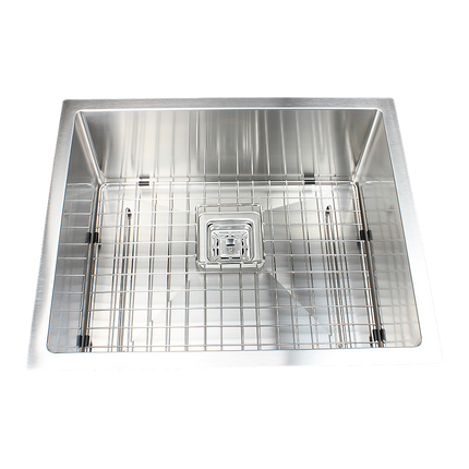 430x455mm Handmade 1.5mm Stainless Steel Undermount / Topmount Kitchen Sink with Square Waste