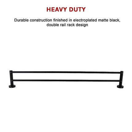 Single Classic Towel Bar Rail Bathroom Electroplated Matte Black Finish