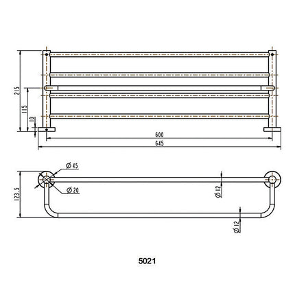 Classic Towel Bar Rail Bathroom Electroplated Matte Black Finish