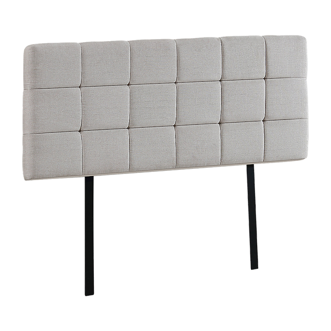 Linen Fabric Double Bed Deluxe Headboard Bedhead - Beige