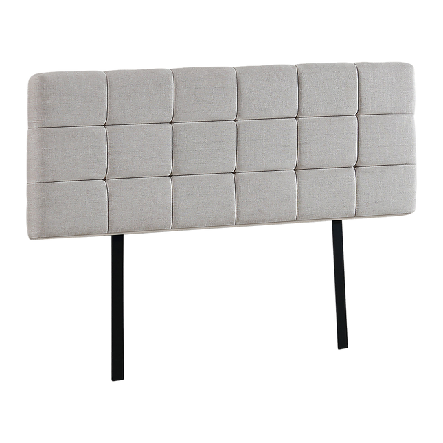 Linen Fabric Queen Bed Deluxe Headboard Bedhead - Beige
