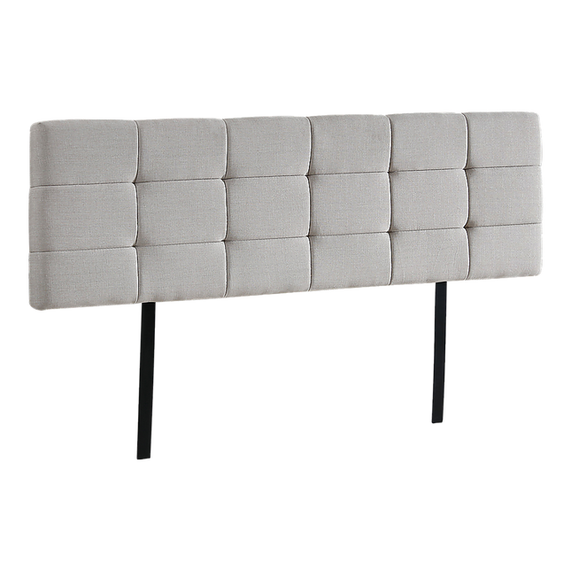 Linen Fabric King Bed Deluxe Headboard Bedhead - Beige