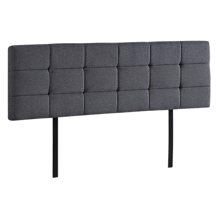 Linen Fabric King Bed Deluxe Headboard Bedhead - Grey