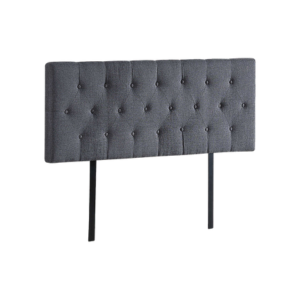 Linen Fabric Double Bed Deluxe Headboard Bedhead - Grey