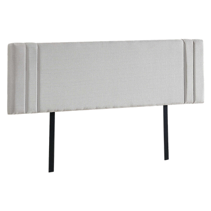 Linen Fabric King Bed Deluxe Headboard Bedhead - Beige