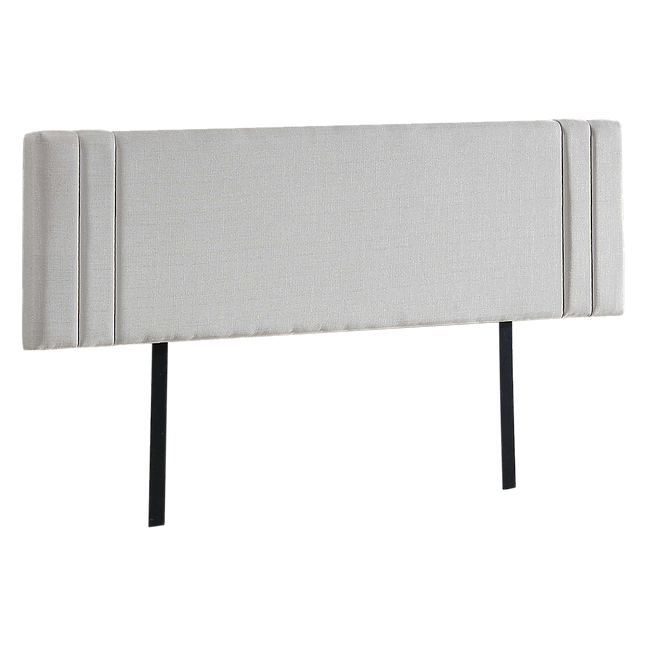Linen Fabric King Bed Deluxe Headboard Bedhead - Beige