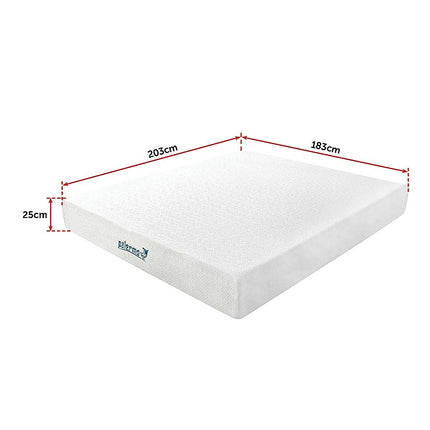 Palermo King 25cm Gel Memory Foam Mattress - Dual-Layered - CertiPUR-US Certified