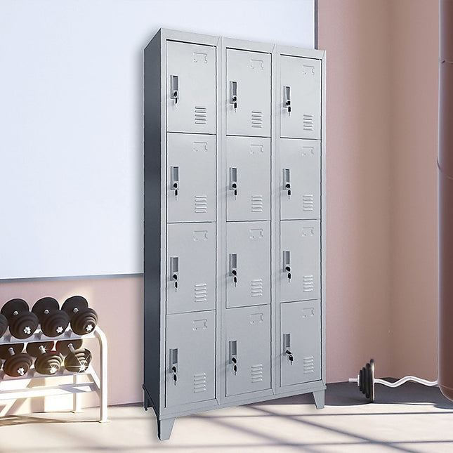 Twelve-Door Office Gym Shed Storage Locker