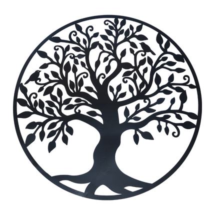 Black Tree of Life Wall Art Hanging Metal Iron Sculpture Garden 60cm