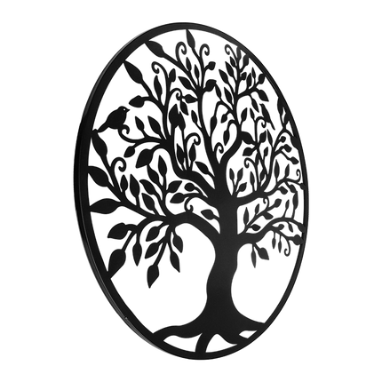 Black Tree of Life Wall Art Hanging Metal Iron Sculpture Garden 99cm