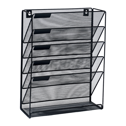 Wall Mount 6 Pocket Hanging File Sorter Organizer Folder Holder Rack Storage