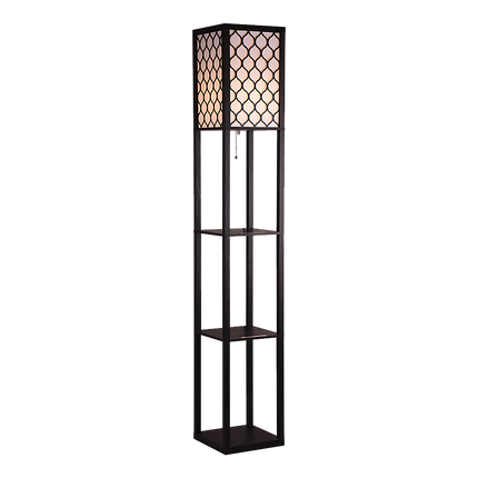 Shelf Floor Lamp - Shade Diffused Light Source with Open-Box Shelves