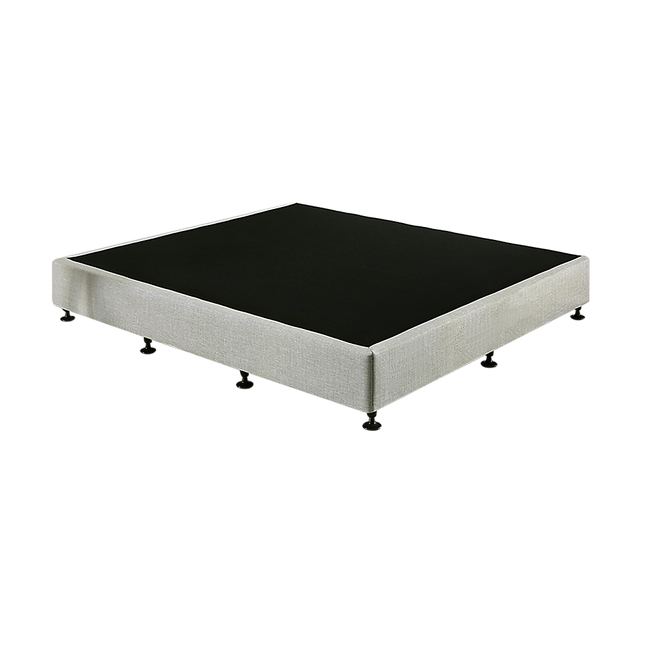 Palermo King Single Ensemble Bed Base Platinum Light Grey Linen Fabric