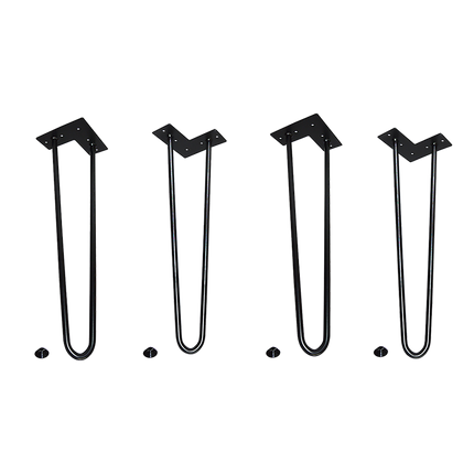 Set of 4 Industrial Retro Hairpin Table Legs 12mm Steel Bench Desk 45cm Leg