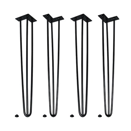 Set of 4 Industrial Retro Hairpin Table Legs 12mm Steel Bench Desk 71cm Leg