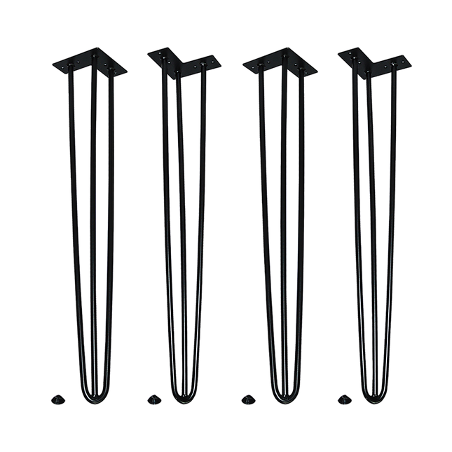 Set of 4 Industrial Retro Hairpin Table Legs 12mm Steel Bench Desk 71cm Leg