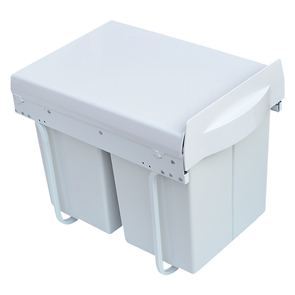 Pull Out Bin Kitchen Double Dual Slide Garbage Rubbish Waste 2X20L