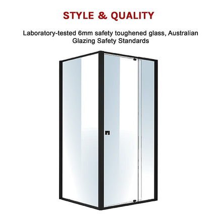 Semi Frameless Shower Screen (98~106)x 195cm & (89~92)x 195cm Side AS/NZS Glass
