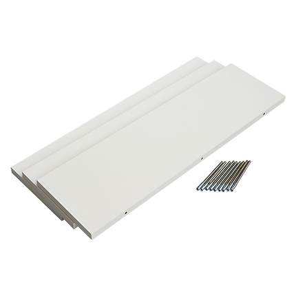 Floating Wall Shelf Wooden Shelves Wall Storage 80cm - White - Pack of 3