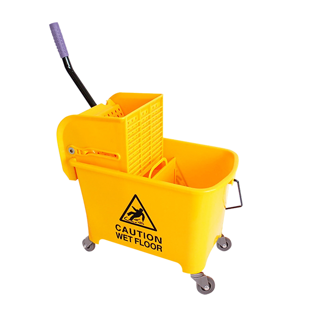 20L Deluxe Mop Wringer Bucket Side Press Janitor Commercial Cleaning