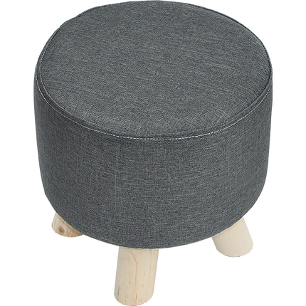 Fabric Ottoman Foot Stool Rest Pouffe Footstool Wood Storage Padded Seat