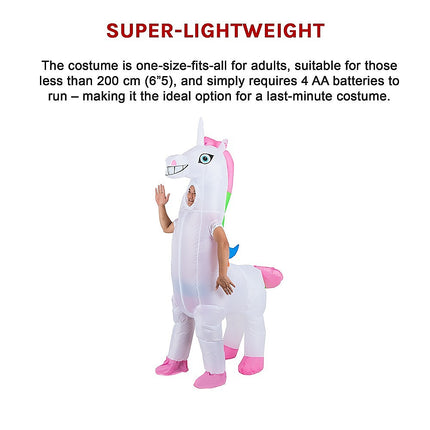 Giant Unicorn Fancy Dress Fan Inflatable Costume Suit