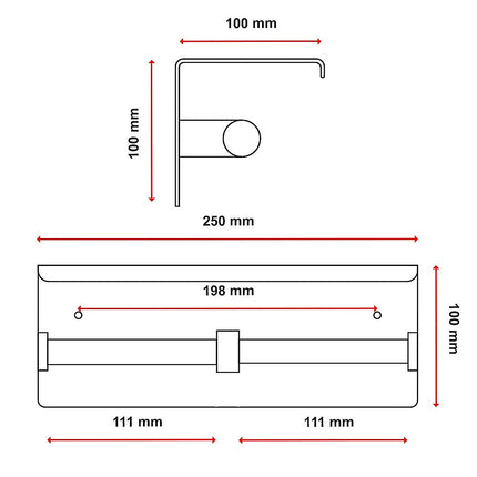 Stainless Steel Double Toilet Paper Holder Towel Roll Tissue Rack Storage Shelf