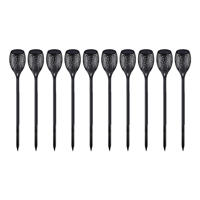 10 Pack Solar Torch Lights 96 LED Flickering Lighting Dancing Flame Garden Lamp