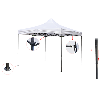 3x3m Easy Pop up Canopy Tent 420D Waterproof UV-Treated Cover Commercial Quality