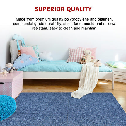 5m2 Box of Premium Carpet Tiles Commercial Domestic Office Heavy Use Flooring Blue