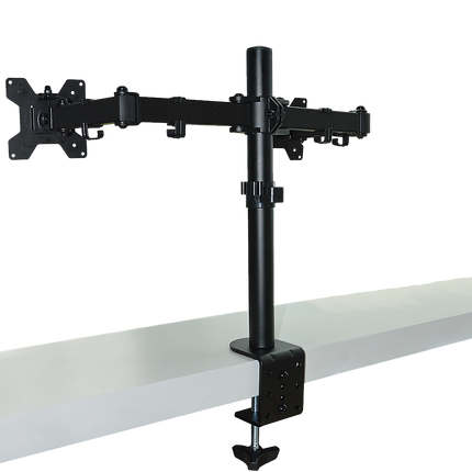 Dual LCD Monitor Desk Mount Stand Adjustable Fits 2 Screens Up To 27"